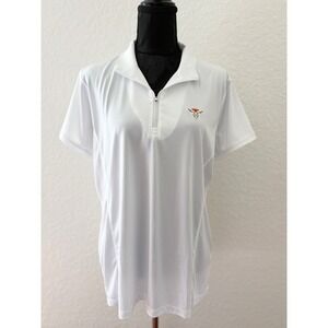 EP New York Womens XL White Convertible Mock Polo Golf Shirt Interlachen CC